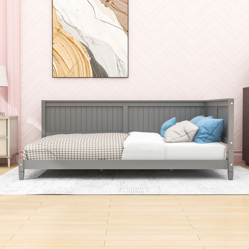 Lit de jour pleine grandeur Mid-Century, Blanc, Double