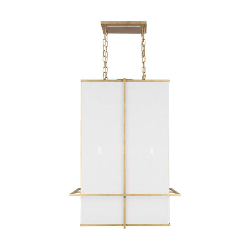 Lustre lanterne 4 lumières Camborne Dresden, Bord de mer doré, H 27,75 po x l 20,12 po x P 20,12 po
