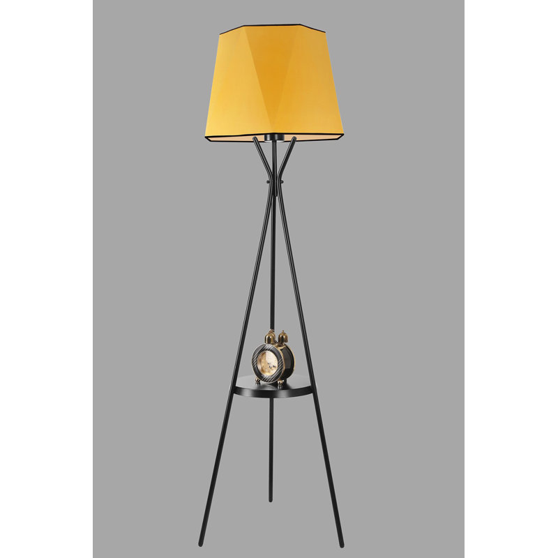 Gyulnara 165cm Tray Table Floor Lamp, Mustard