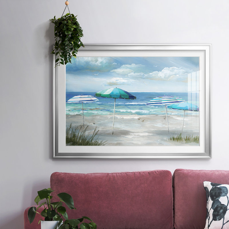 Oceanside, reproduction encadrée sur papier, H 30 po x l 44 po x P 1,5 po, Argent