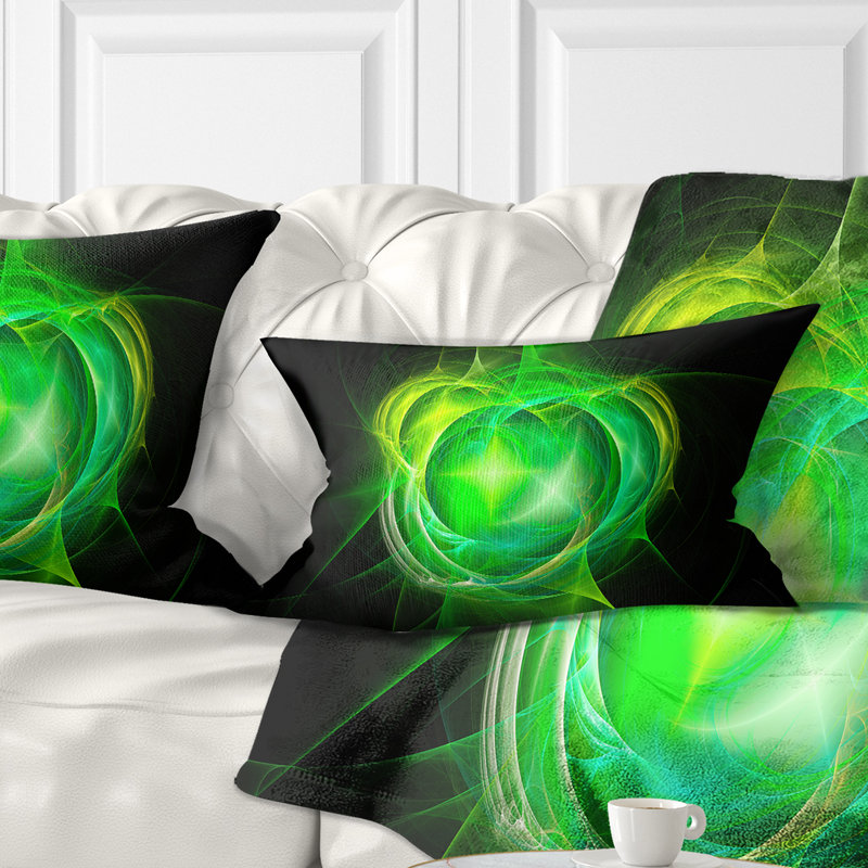 Coussin décoratif Fractal Explosion Supernova, vert