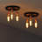 3-Light Semi Flush Mount Ceiling Light without Bulbs, Farmhouse Close to Ceiling Fixture, E26 Base Vintage Ceiling Lamp for Bedroom, Hallway & Entryway-128948252