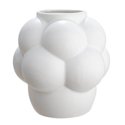 Vase en grès à pois surélevés et mat
