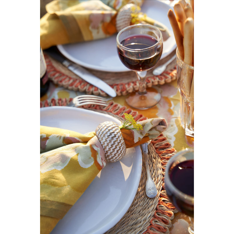 Pumpkin Tablecloth in Orange & Mustard, 90" L x 90" W, Yellow