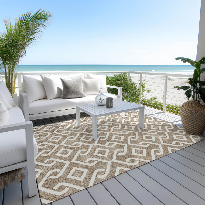 Kaylani Geometric Indoor / Outdoor Rug, Rectangle 9' x 12'