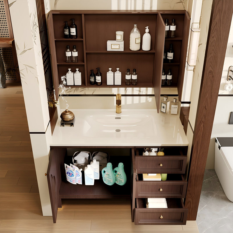 Free Standing Wall Mounted Single Double Combined Vanity Unit Bathroom Vanity With Ceramic Top