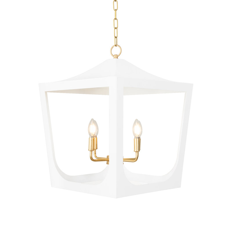 Lustre carré / rectangulaire à 4 lumières Wimble, Blanc