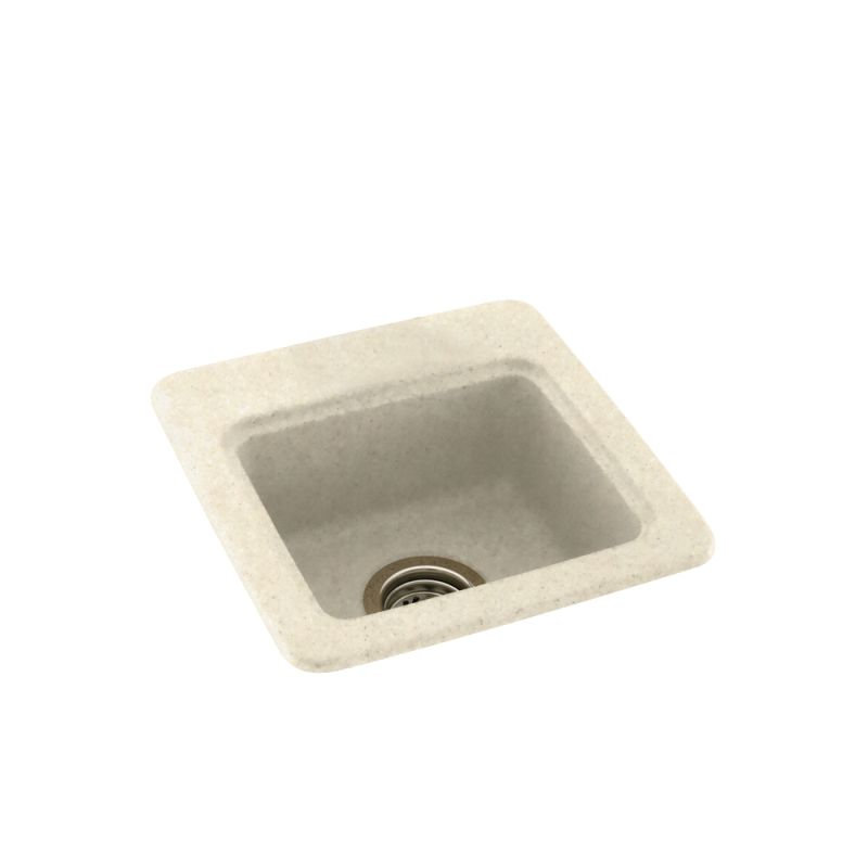 15'' L Single Bowl Swanstone Kitchen Sink, Bone