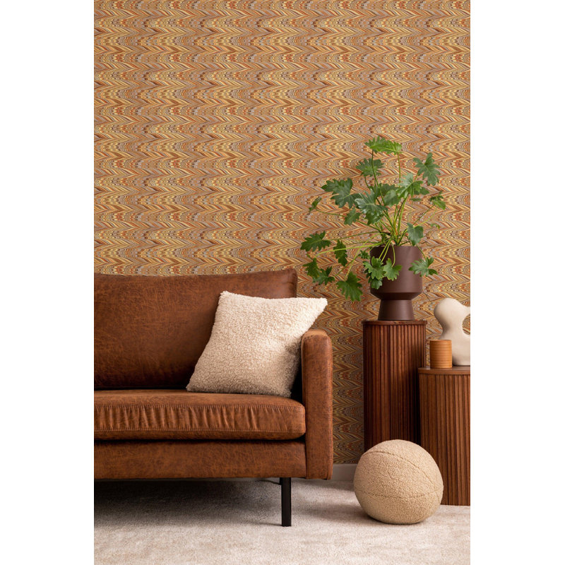 EndPaper - Wallpaper, Non-Pasted, Amber, Faux Grasscloth