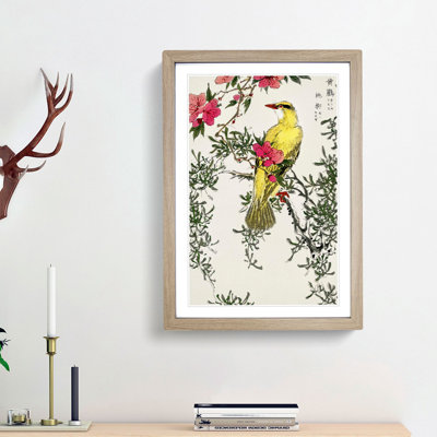 Bush-Warbler & Drooping Peach by Numata Kashu - Picture Frame Art Print