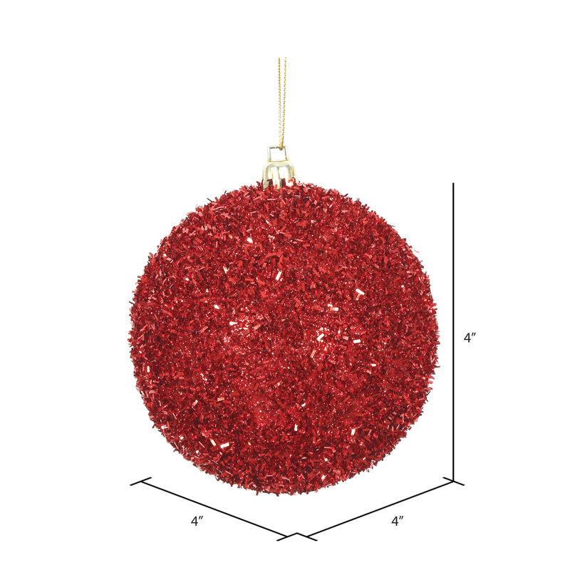Ornement boule Tinsel, Rouge