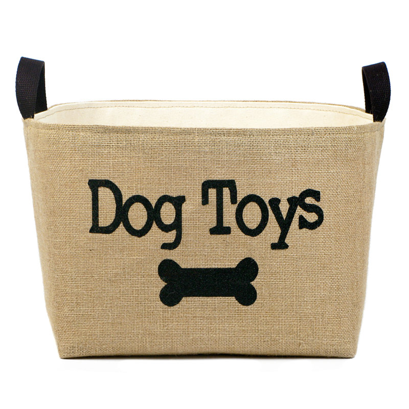 Panier de rangement en toile de jute «Dog Jouets»