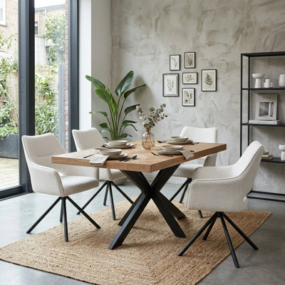 Mango Dining Table with Iron Base