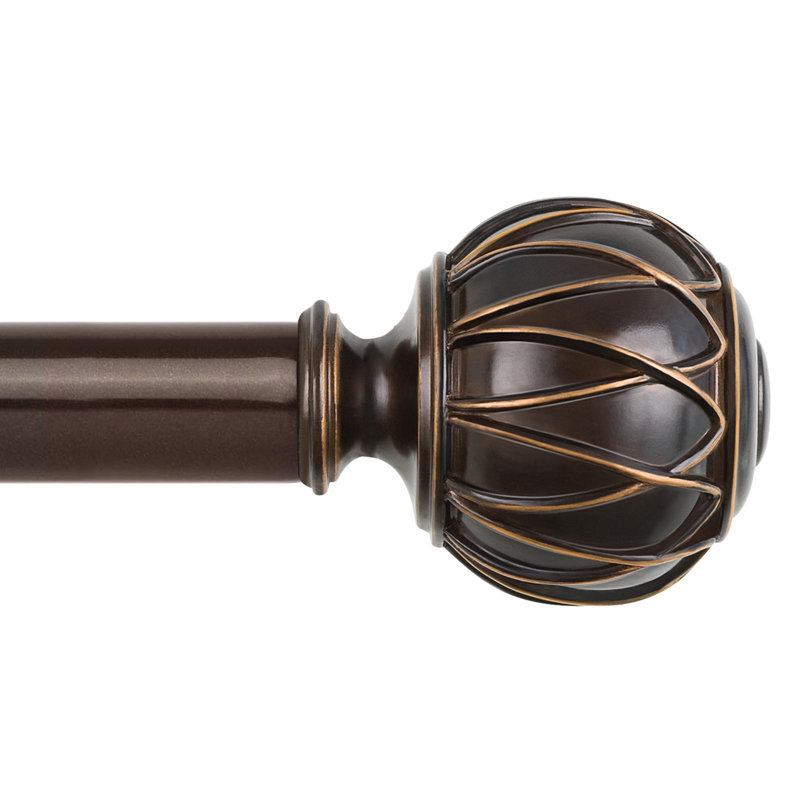 Beiba Adjustable Single Curtain Rod, Bronze, 71” – 143”