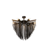 Small Leather Fringe Chandelier