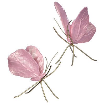 5" Resin And Metal Pearlized Butterfly