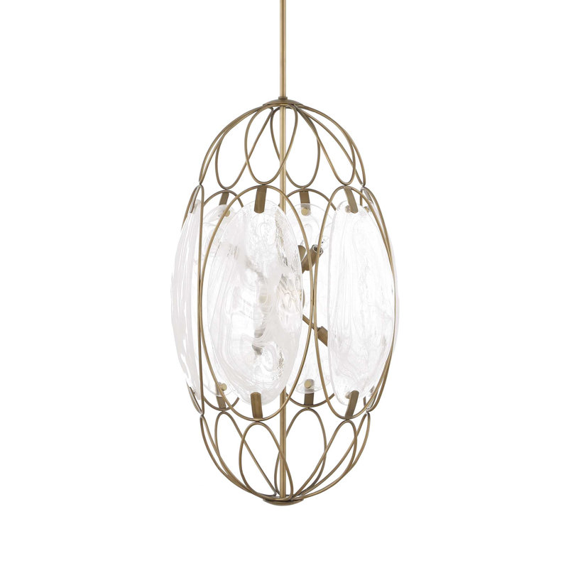 Uttermost Valencia 6 Light Glass Panel Pendant