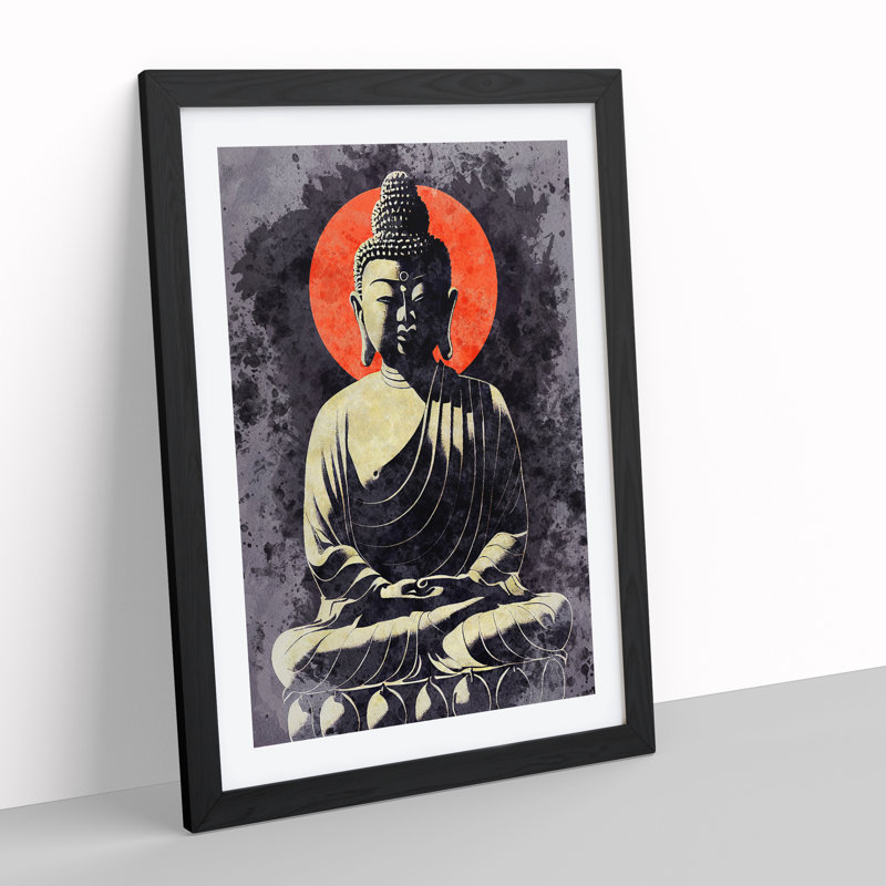 Fabulous Buddha - Single Picture Frame Print, Black, 64cm H x 46cm W x 2cm D