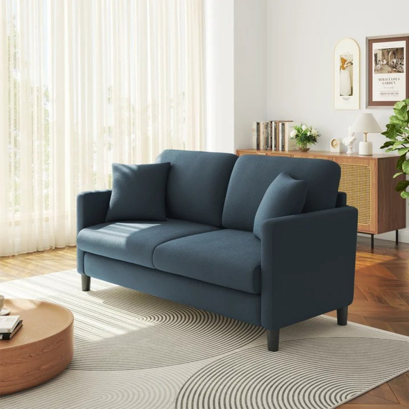 Nikali 3 Seater Teddy Sofa, Blue/Grey
