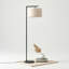 Lampe sur pied à DEL dorée 60 po Montage avec abat-jour tambour en tissu blanc, ampoule incluse-266565200-183064420