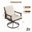  Chaise de salle à manger pivotante et berçante en acier thermolaqué avec coussins