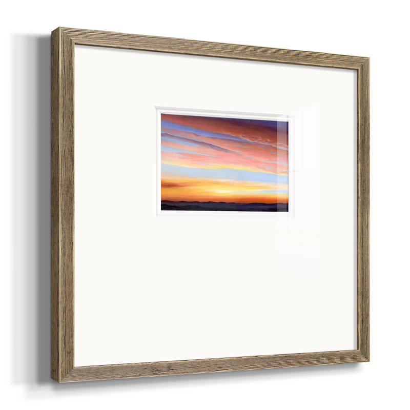 Impression encadrée Igniité crépuscule, H 17 po x l 17 po, Papier avec cadre brun clair, Pas de tapis