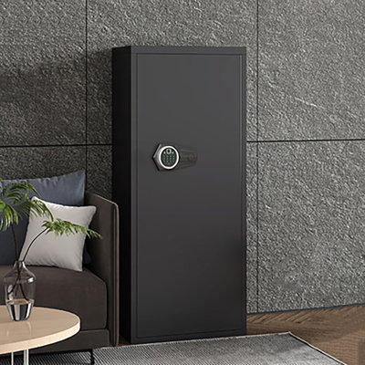 Tall Safe With Removable Shelves And Biometric Fingerprint Scanner And Electronic Keypad