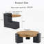 Table basse ronde moderne simple à double couche - Plateau en verre brun transparent avec pieds en panneau de fibres à densité moyenne noirs en forme de L. La conception détachable peut rendre l'utilisation de l'espace plus flexible. W1151P209571