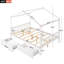 Lit plateforme double pleine grandeur avec deux tiroirs, tête et pied de lit, toit-758322239