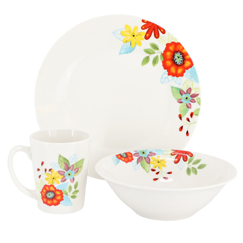 Ensemble de vaisselle en céramique fine 12 pièces Gibson Home
