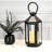 Black Hexagon Metal Lantern with Battery-Operated Candle