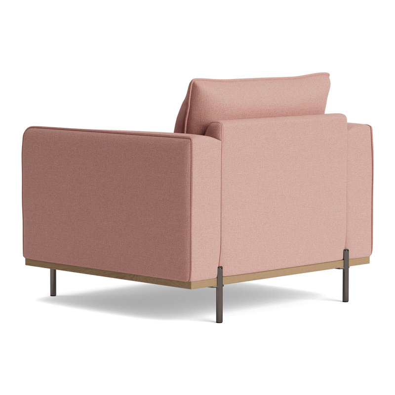Fauteuil d'appoint en velours azur, vert olive, Velours saumon