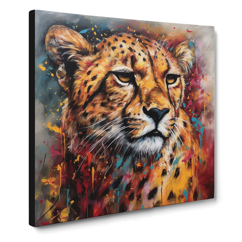 Cheetah Expressionism - No Frame Print, 50cm H x 50cm W x 3cm D