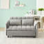 Canapé-lit compact en velours gris moderne, canapé-lit convertible 3-en-1 avec coussins et poches, idéal pour les petits espaces-362791306
