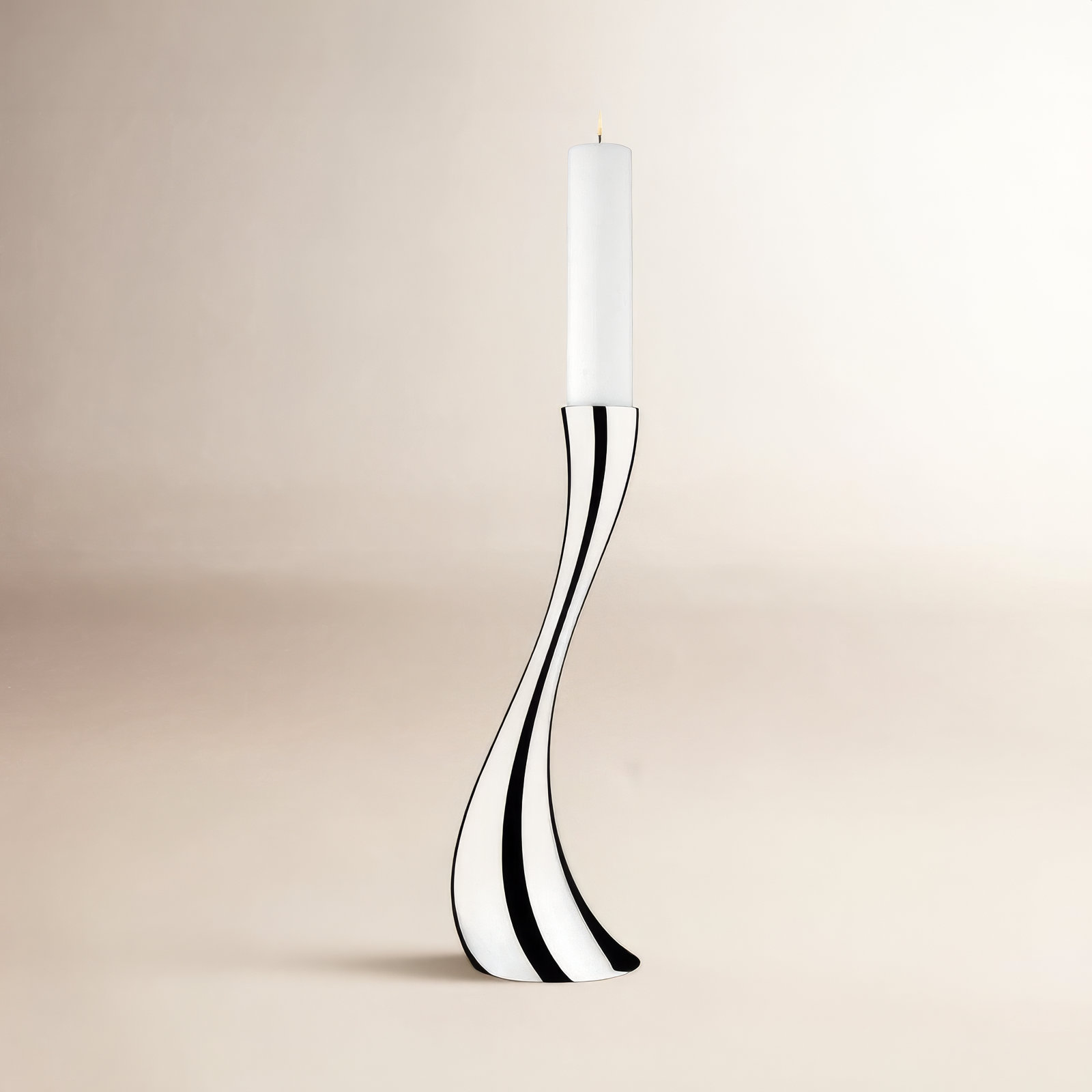 Cobra Stainless Steel Candlestick, 19.69" H x 3.86" W x 3.86" D, Silver