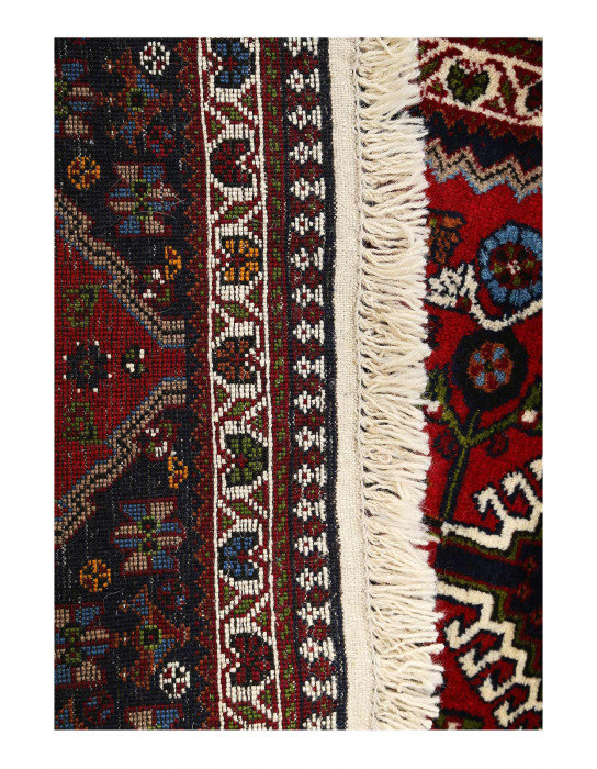 Tapis de couloir unique en laine 2 pi 1 po x 5 pi Doshen Rouille, bleu, beige
