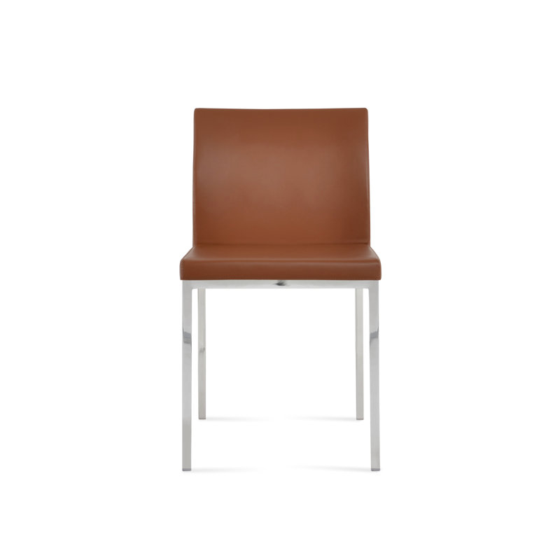 Chaise d'appoint en métal Aria, PPM noisette, Acier inoxydable