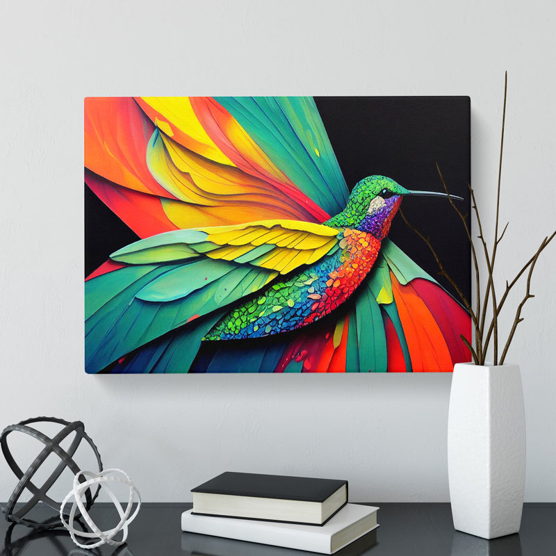 Hummingbird In Colour Vol.3 Abstract - Wrapped Canvas, 35cm H x 50cm W x 3cm D