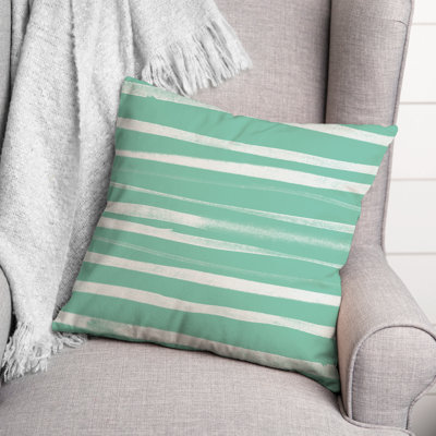 Minty Streaks Square Pillow Cover & Insert