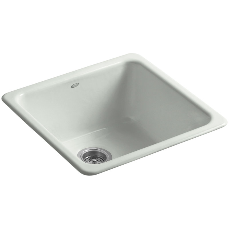 IronTones 20.875" L x 20.875" W Dual Mount Kitchen Sink, Sea Salt