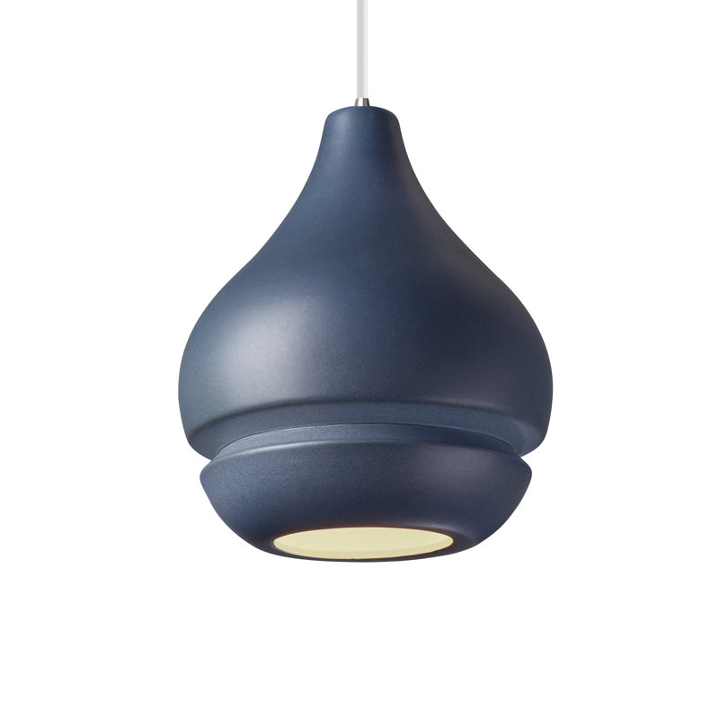 Luminaire suspendu en forme de cloche à DEL 1 lumière Chaquilla, Bronze foncé