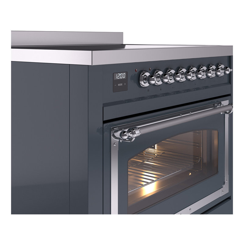 ILVE Nostalgie II Noblesse 36 po à induction, Gris-bleu / chrome
