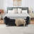 62-Inch Velvet Storage Bench with Crystal Buttons and Safety Hinge-588196996