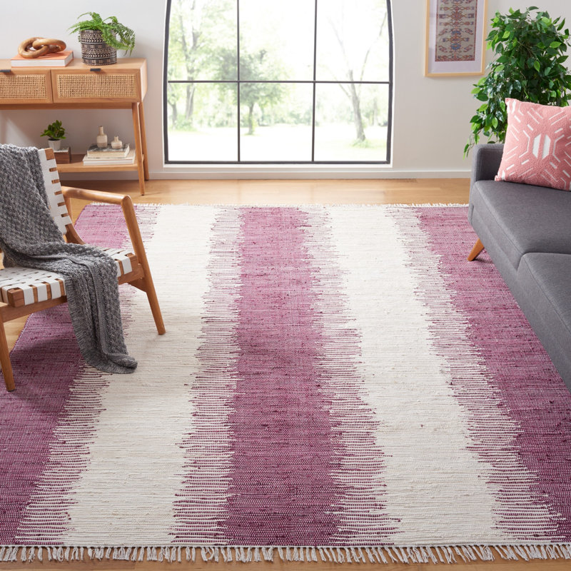 Cayman Hand Woven Cotton Striped Rug, Rectangle 8' x 10'