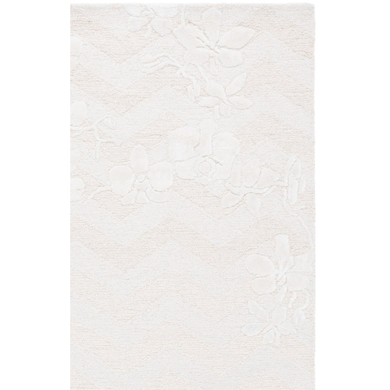 Glamour 609 Hand Tufted 65% Wool; 25% Viscose; 10% Cotton Floral Rug, Rectangle 8' x 10'