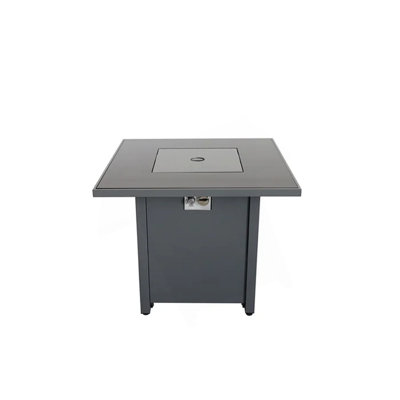 Foyer en métal thermolaqué 30 po avec surface en verre fumé
