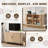 47" Sideboard Buffer Cabinet with Fluted Slide Doors, Tambour Storage Cabinet with Adjustable Shelves-77634450