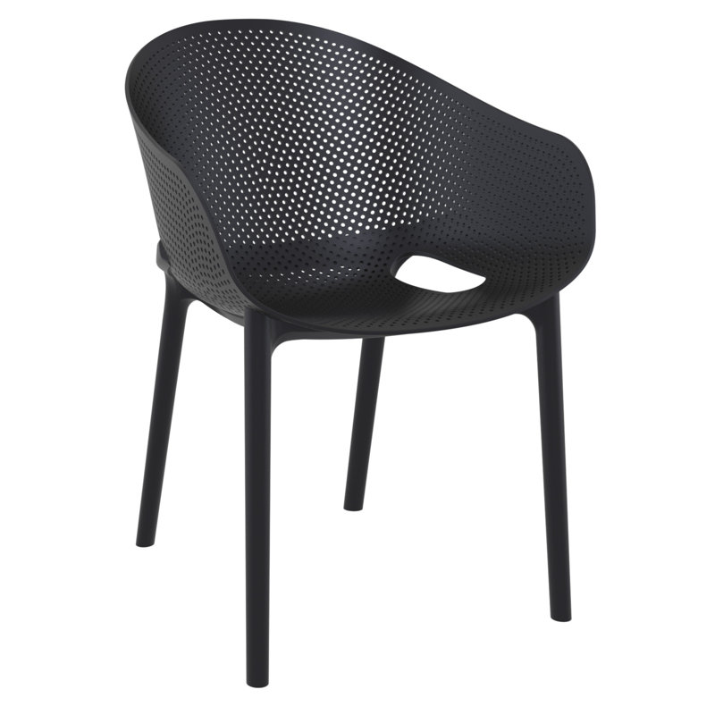 Farrah Sky Armchair 2 Person Seating Set, Black