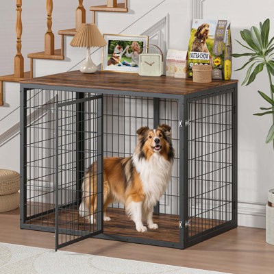 Cage pour chien de style mobilier avec 3 portes pour chiens de grande et moyenne taille