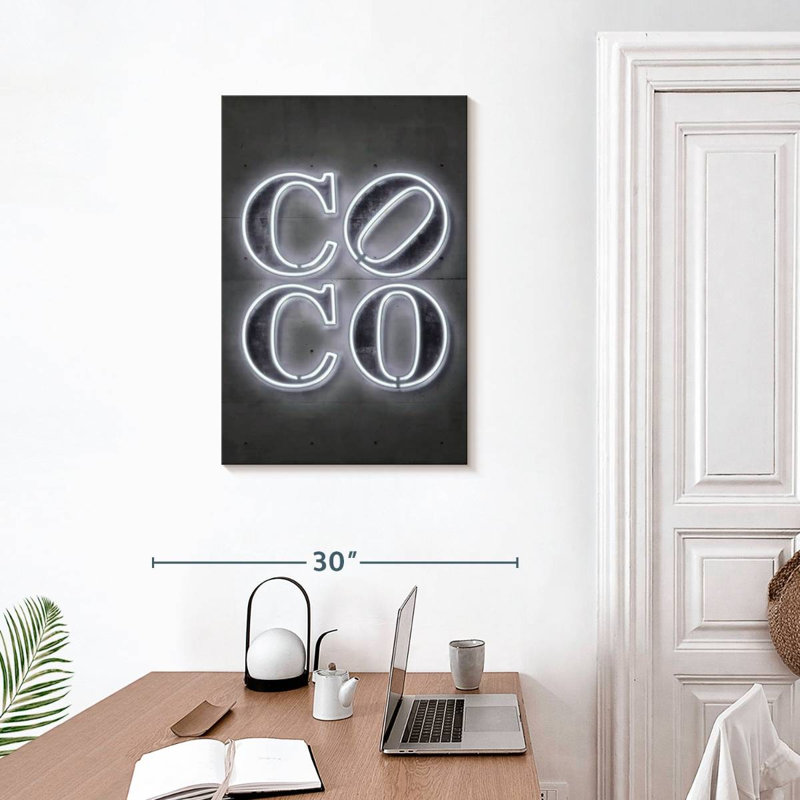 Neon Coco Sign, 30" H x 20" W